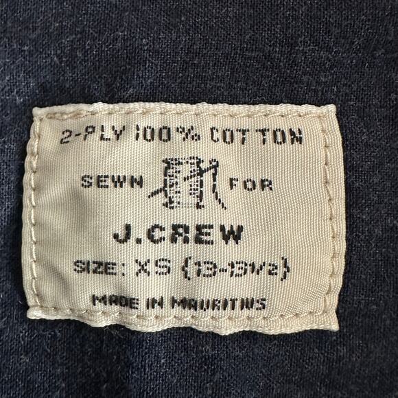J Crew Mens Button Down Shirt XS Navy Blue 2 Ply 100 Cotton Academia Preppy EUC - Picture 9 of 10